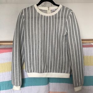 Long Sleeve Metallic Stripe Pullover